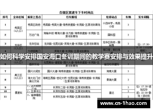如何科学安排国安海口冬训期间的教学赛安排与效果提升