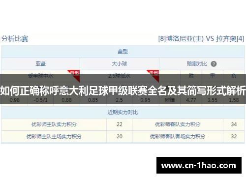 如何正确称呼意大利足球甲级联赛全名及其简写形式解析