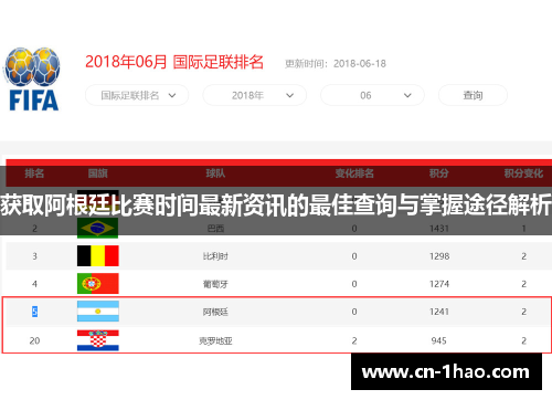 获取阿根廷比赛时间最新资讯的最佳查询与掌握途径解析